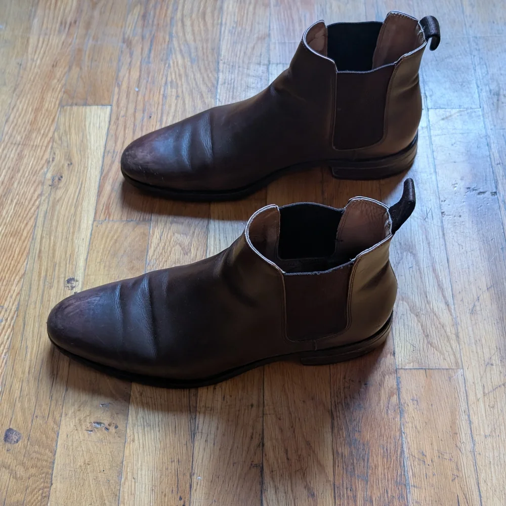 Men's Brown Leather Chelsea Boots - Classic Slip-On Style